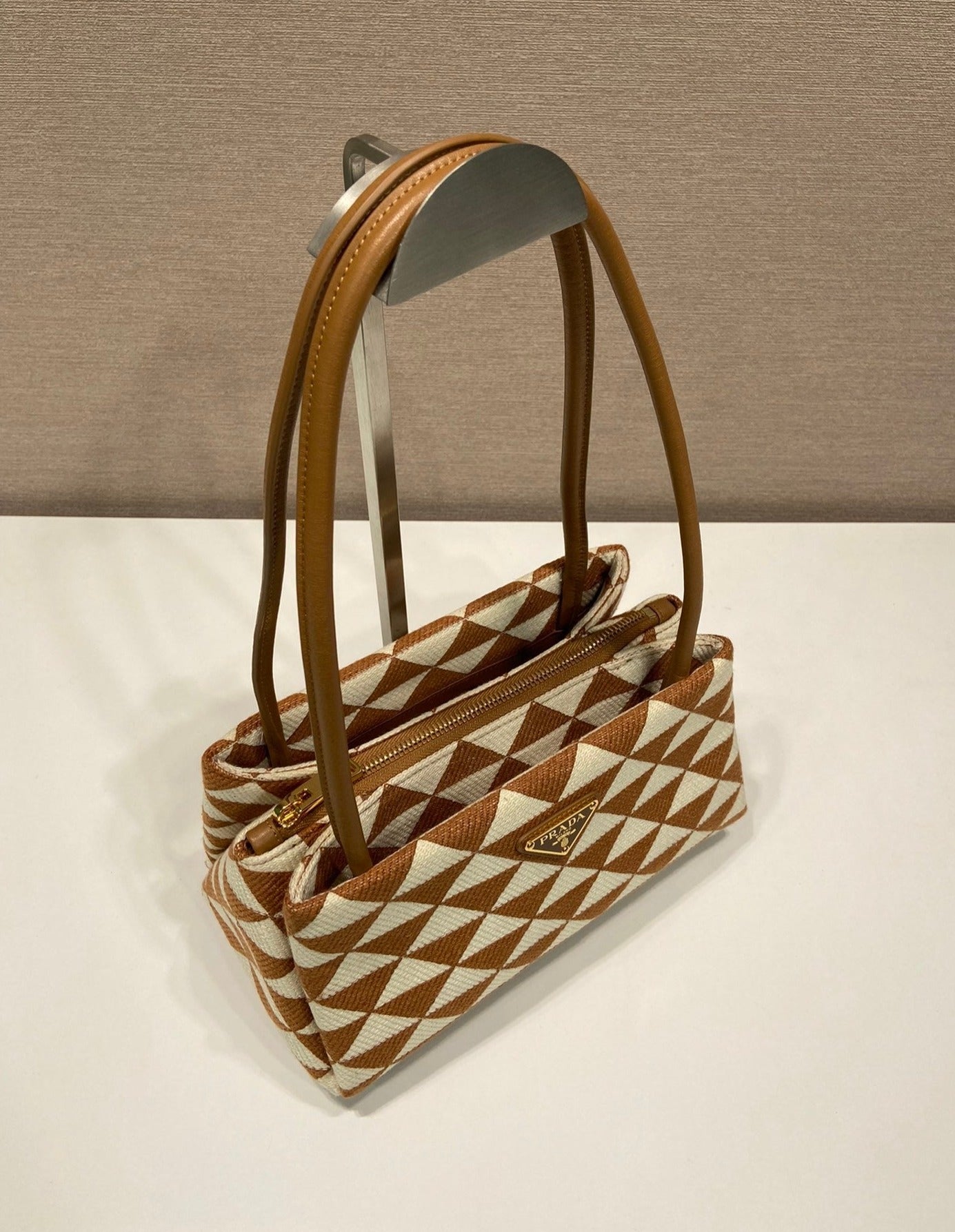 Prada Symbole Small embroidered fabric bag