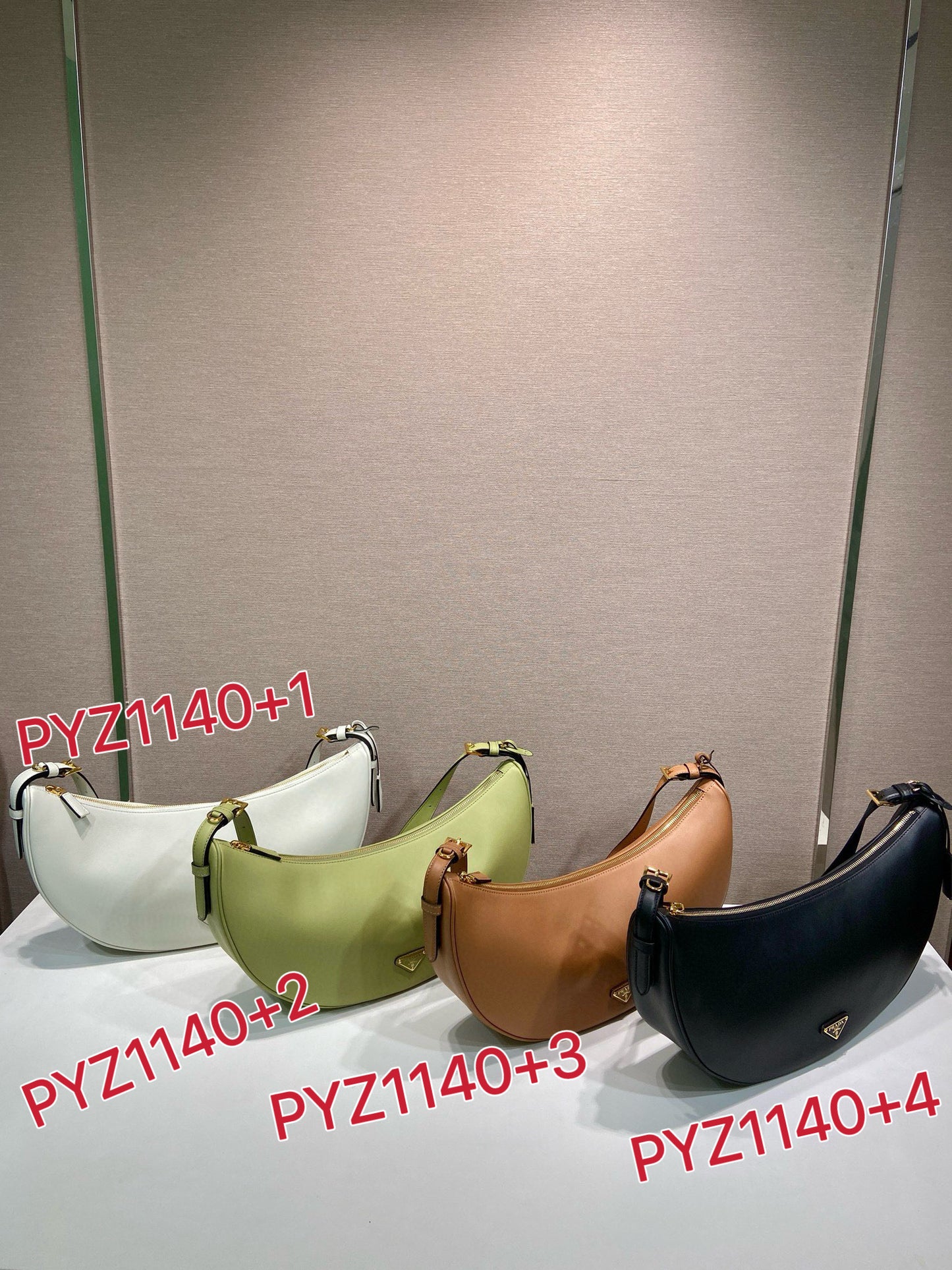 Prada Demi-lune large leather shoulder bag