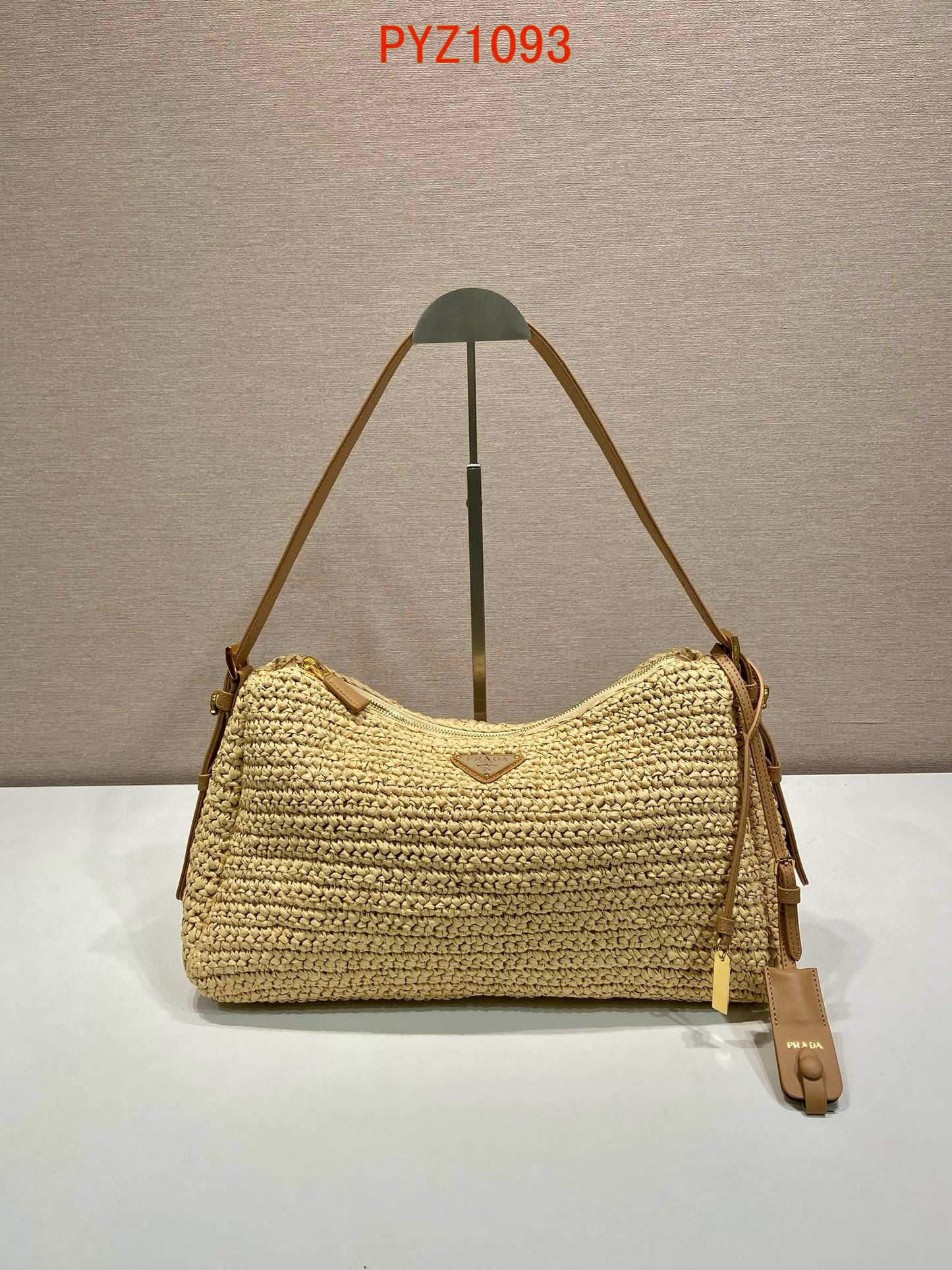Prada Aimée large crochet and leather bag