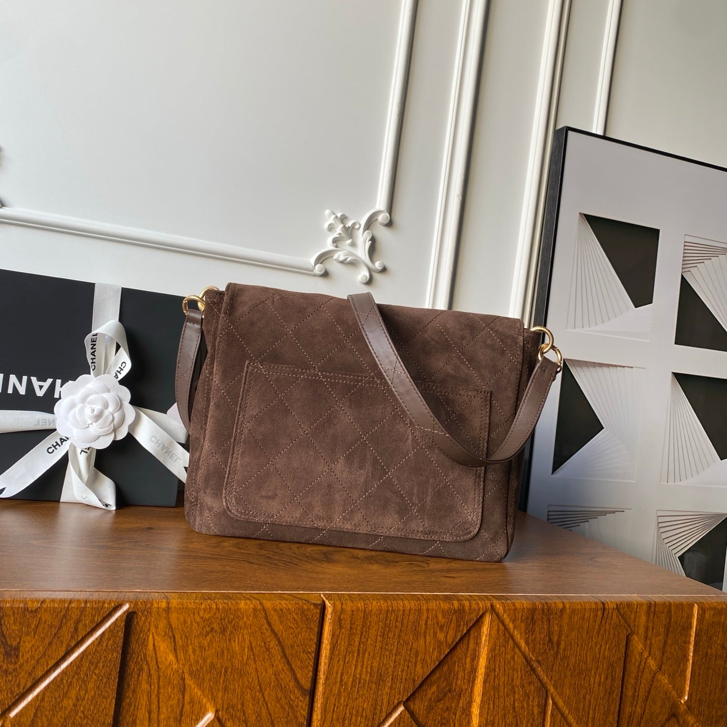 Chanel Suede Shoulder chain bag