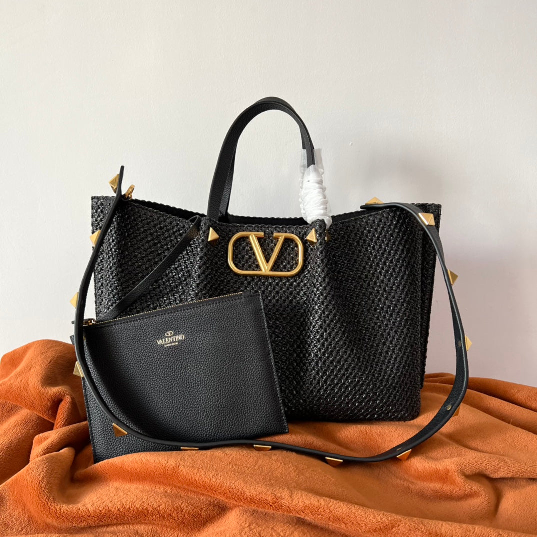 Valentino Summer woven tote bag