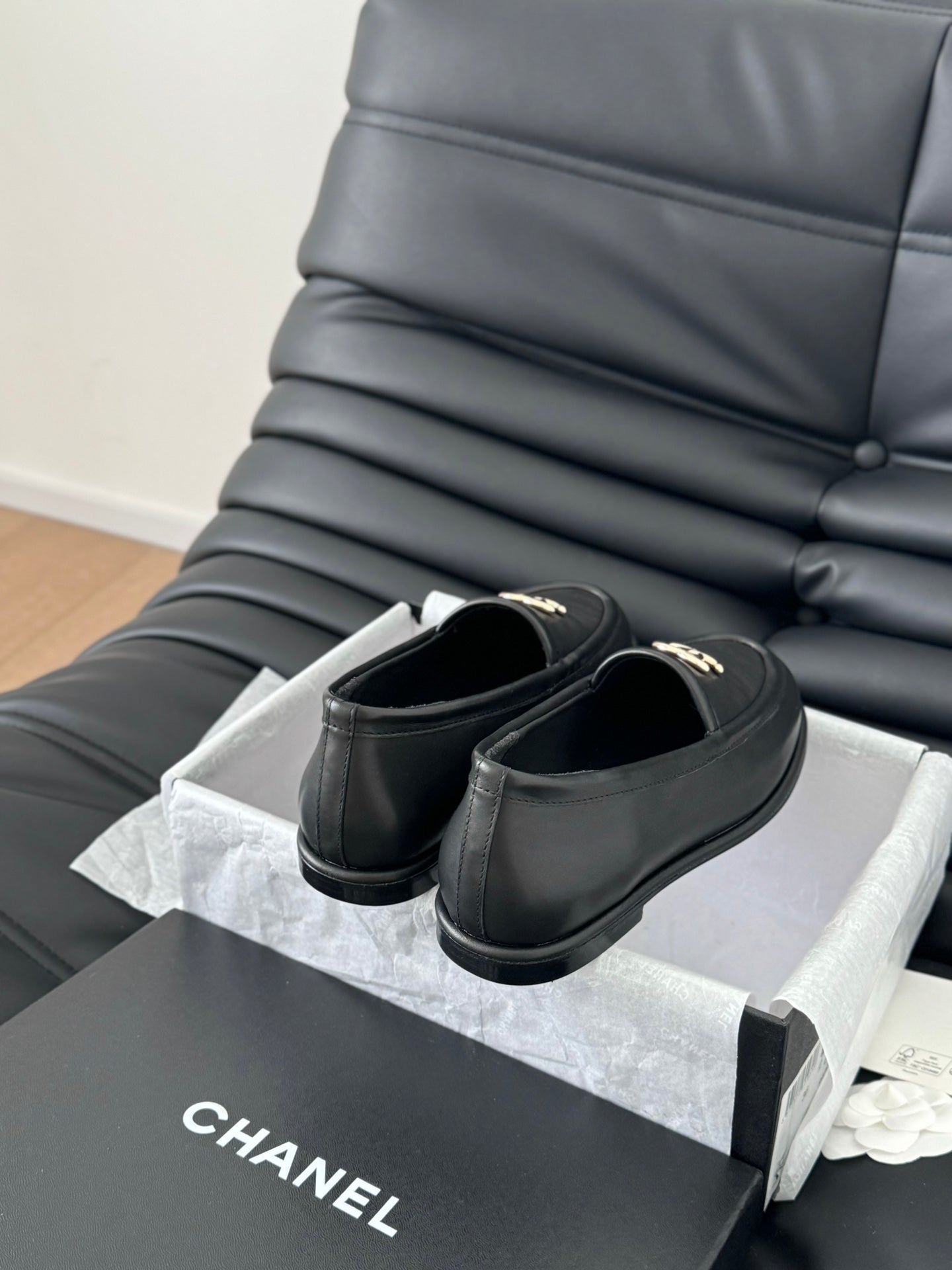 Chanel leather flats, loafers