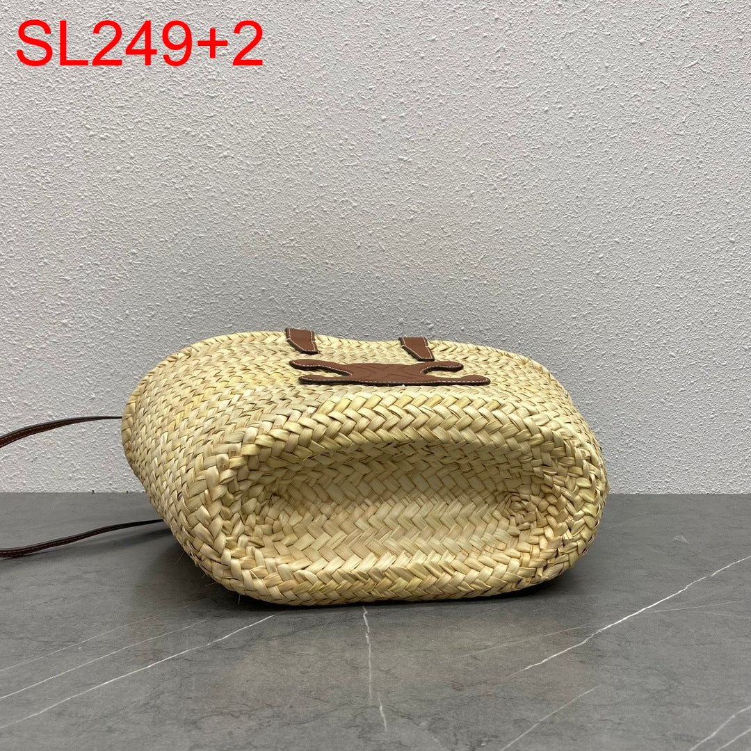 Celine Small Straw Triomphe bag