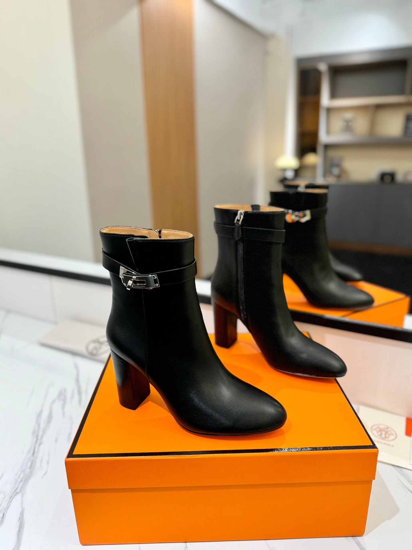 Hermes Ankle Heels Boots