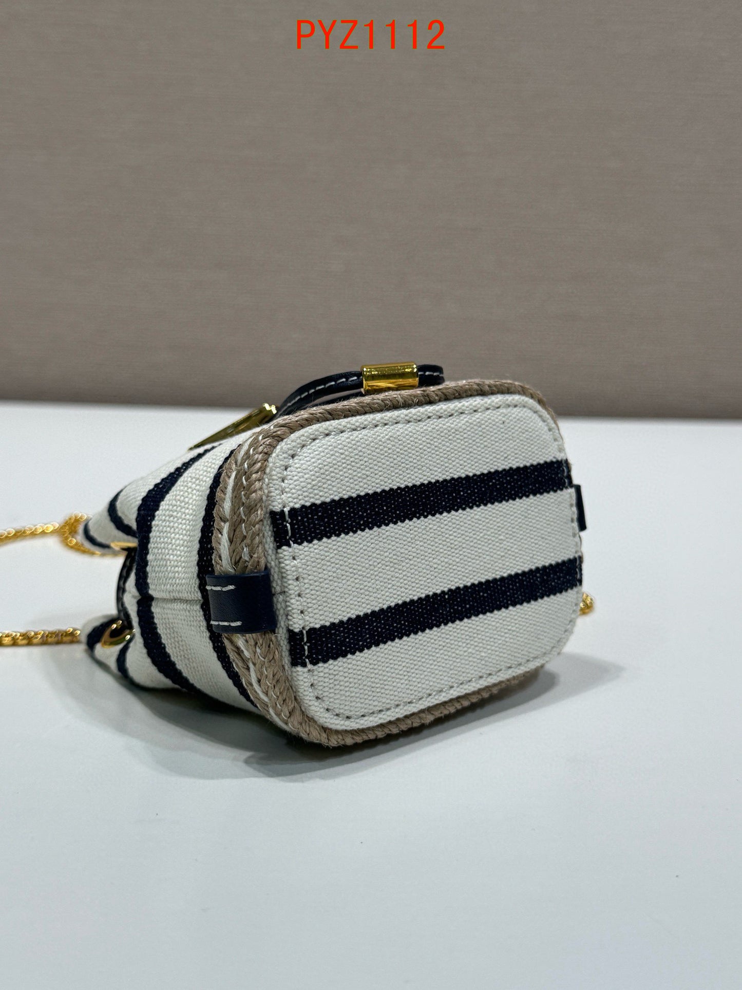 Prada Striped fabric mini-pouch