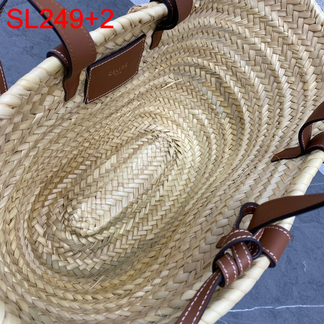 Celine Small Straw Triomphe bag