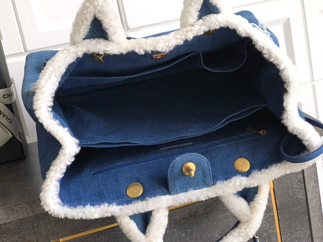 Chanel denim tote bag