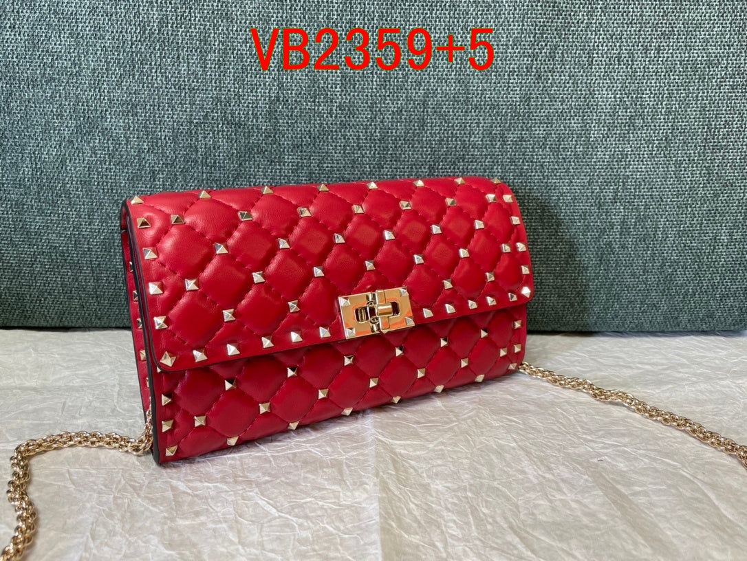 Valentino ROCKSTUD SPIKE NAPPA LEATHER CROSSBODY CLUTCH BAG
