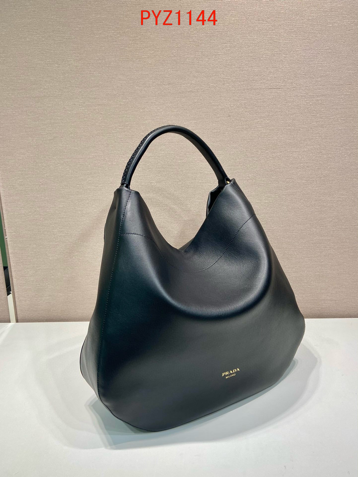 Prada Caramel Large Leather Shoulder Bag