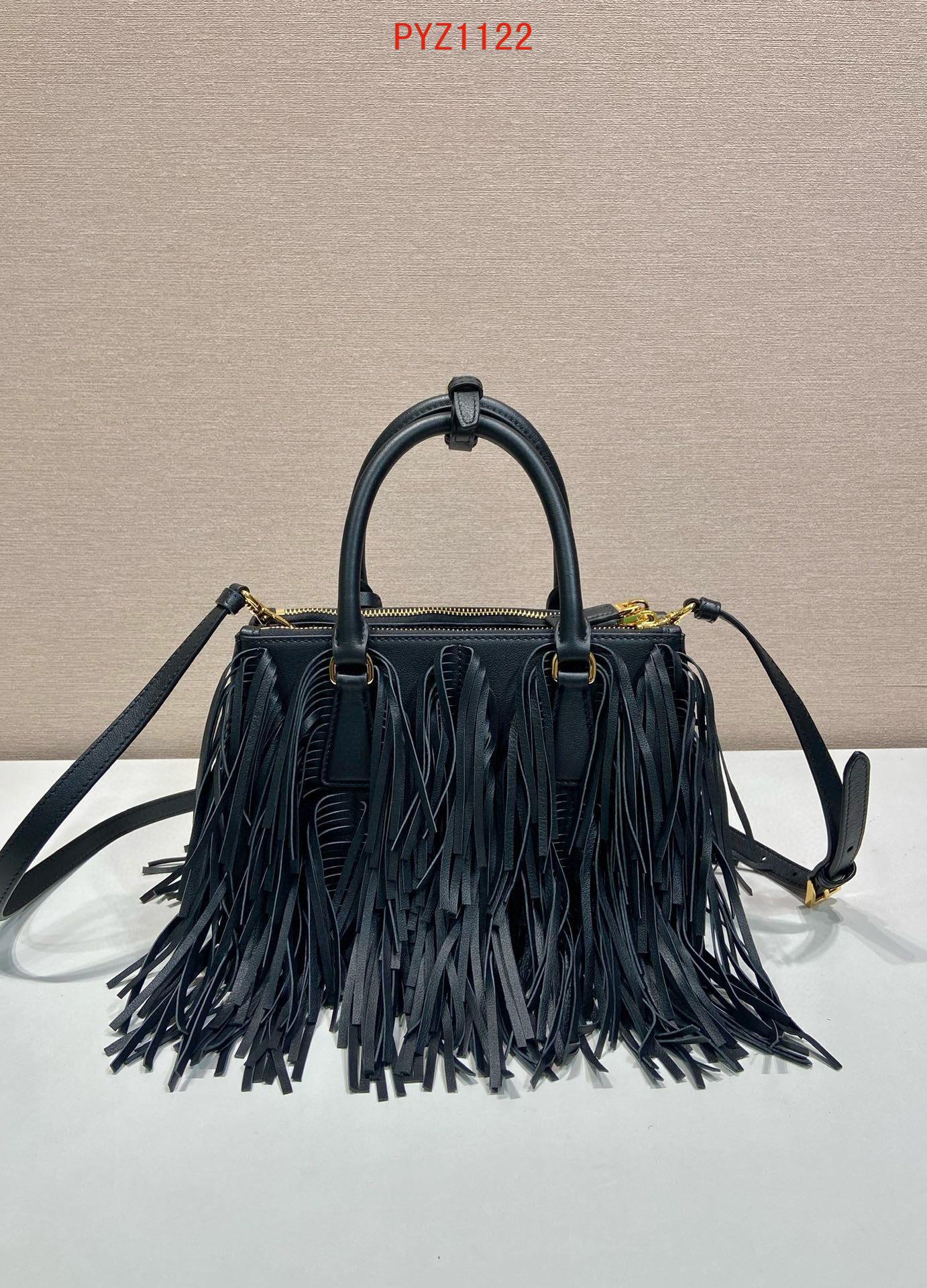 Prada Galleria small leather bag with fringe