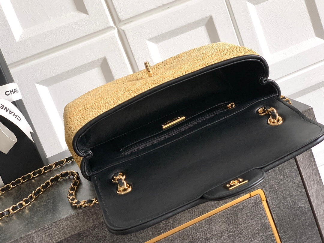 Chanel Medium Straw flap bag