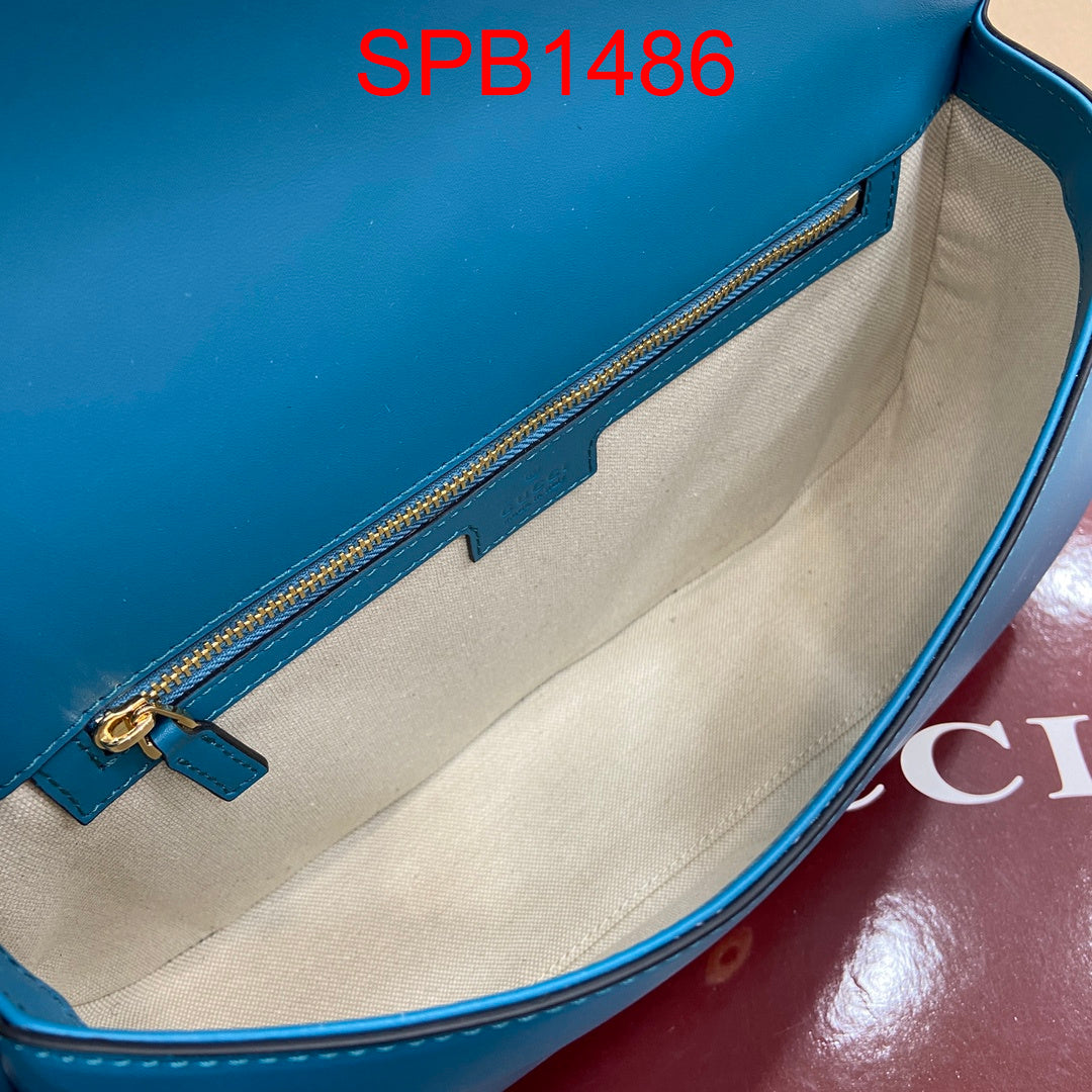 Gucci Blondie Medium Suede blue bag