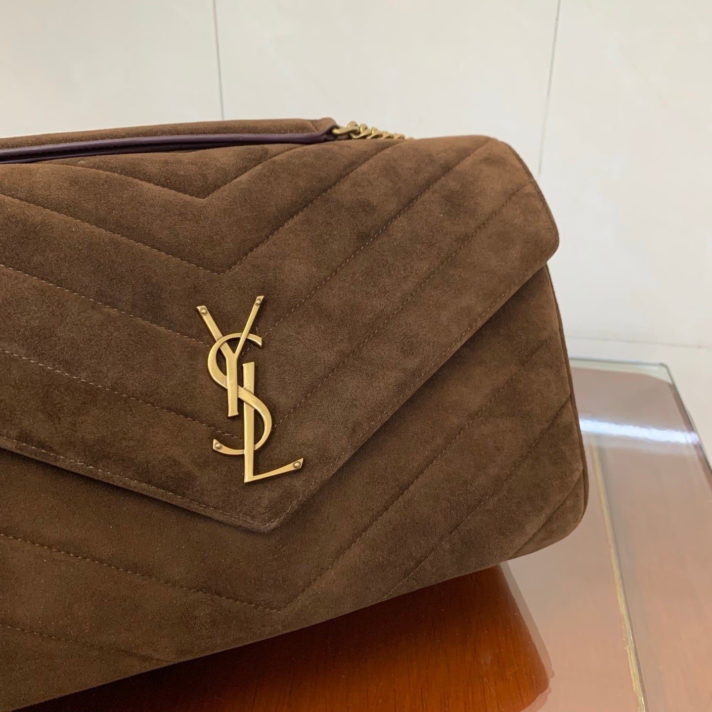 YSL LOULOU large in MATELASSÉ suede