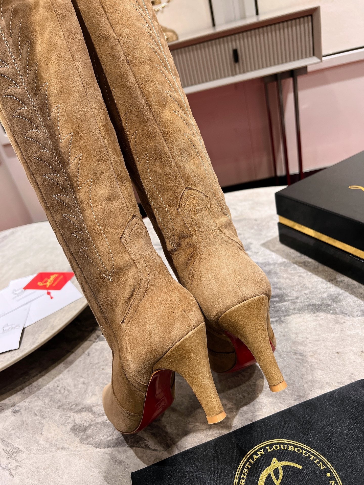 Christian Louboutin Heel High Suede Boots
