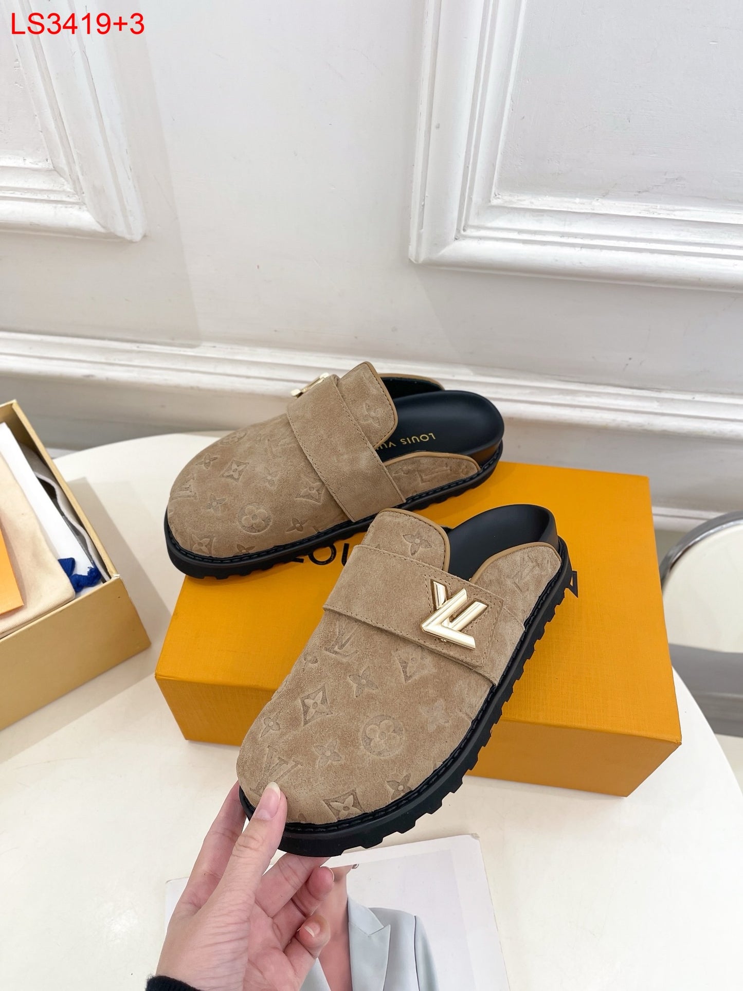 Louis Vuitton Suede Slides/Clog