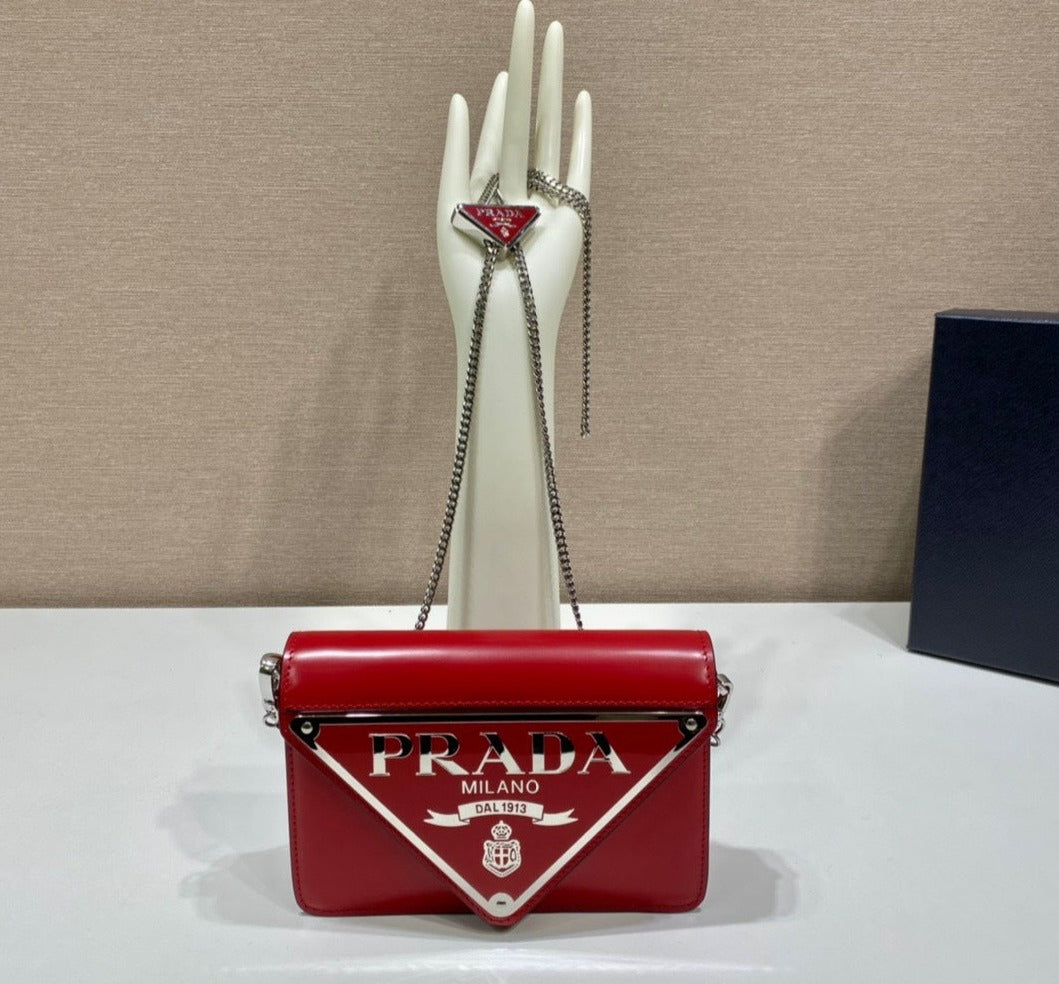 Prada Brushed leather shoulder bag