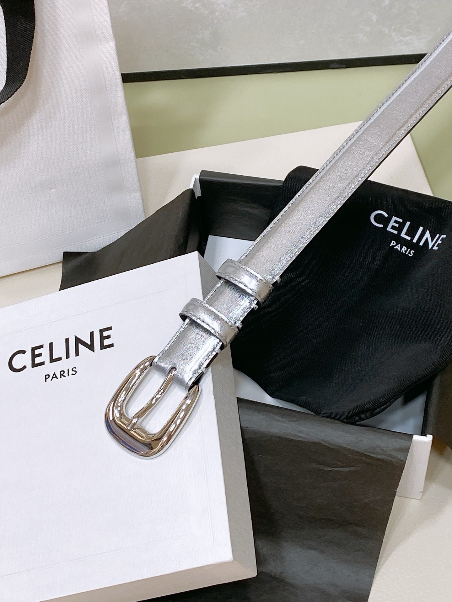 Celine Silver belt
