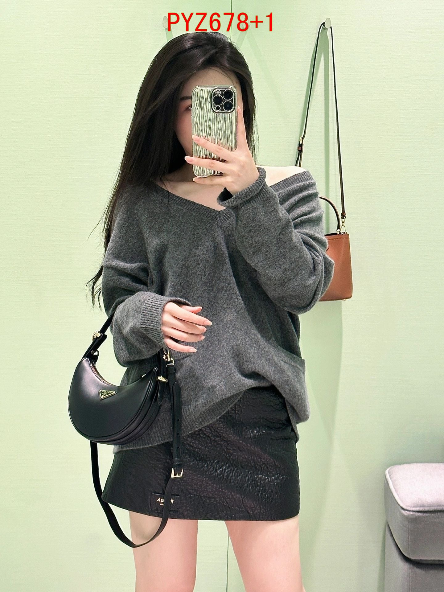 Prada Arqué leather mini shoulder bag