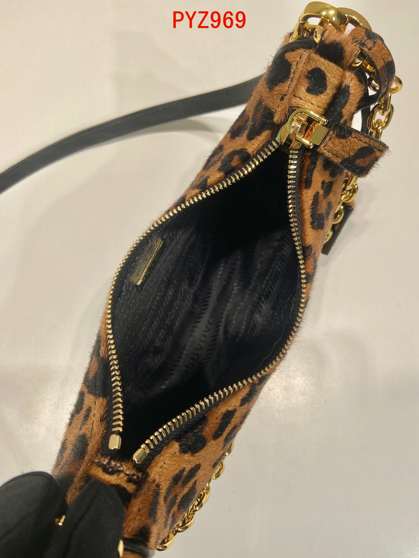 Prada Hobo with chain leopard pattern