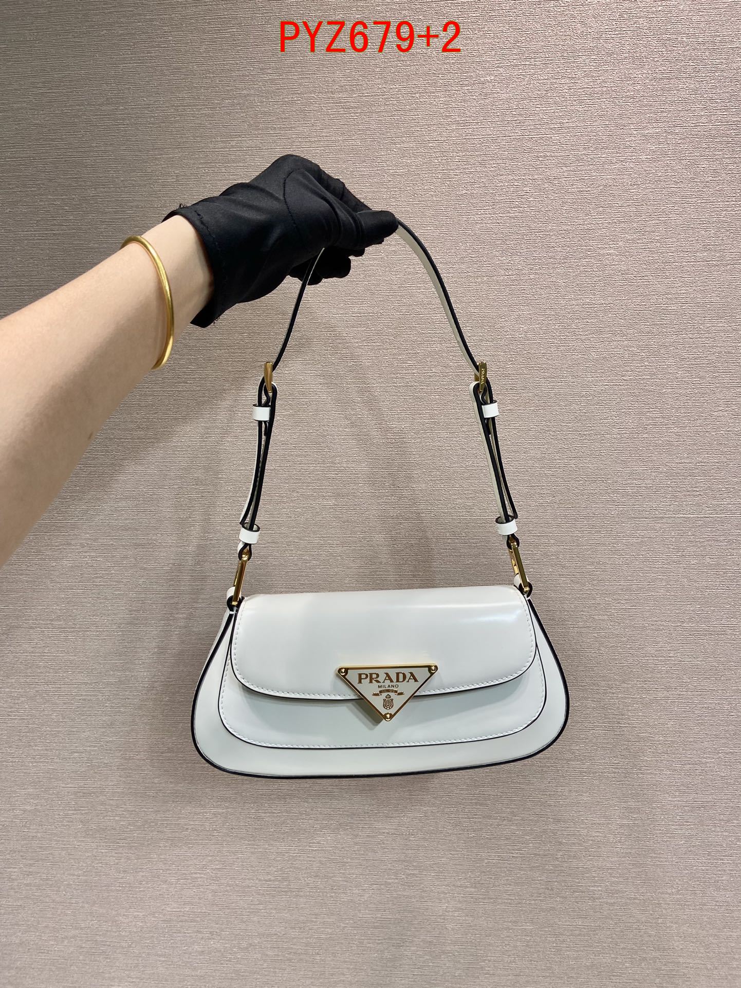 Prada Brushed leather shoulder bag