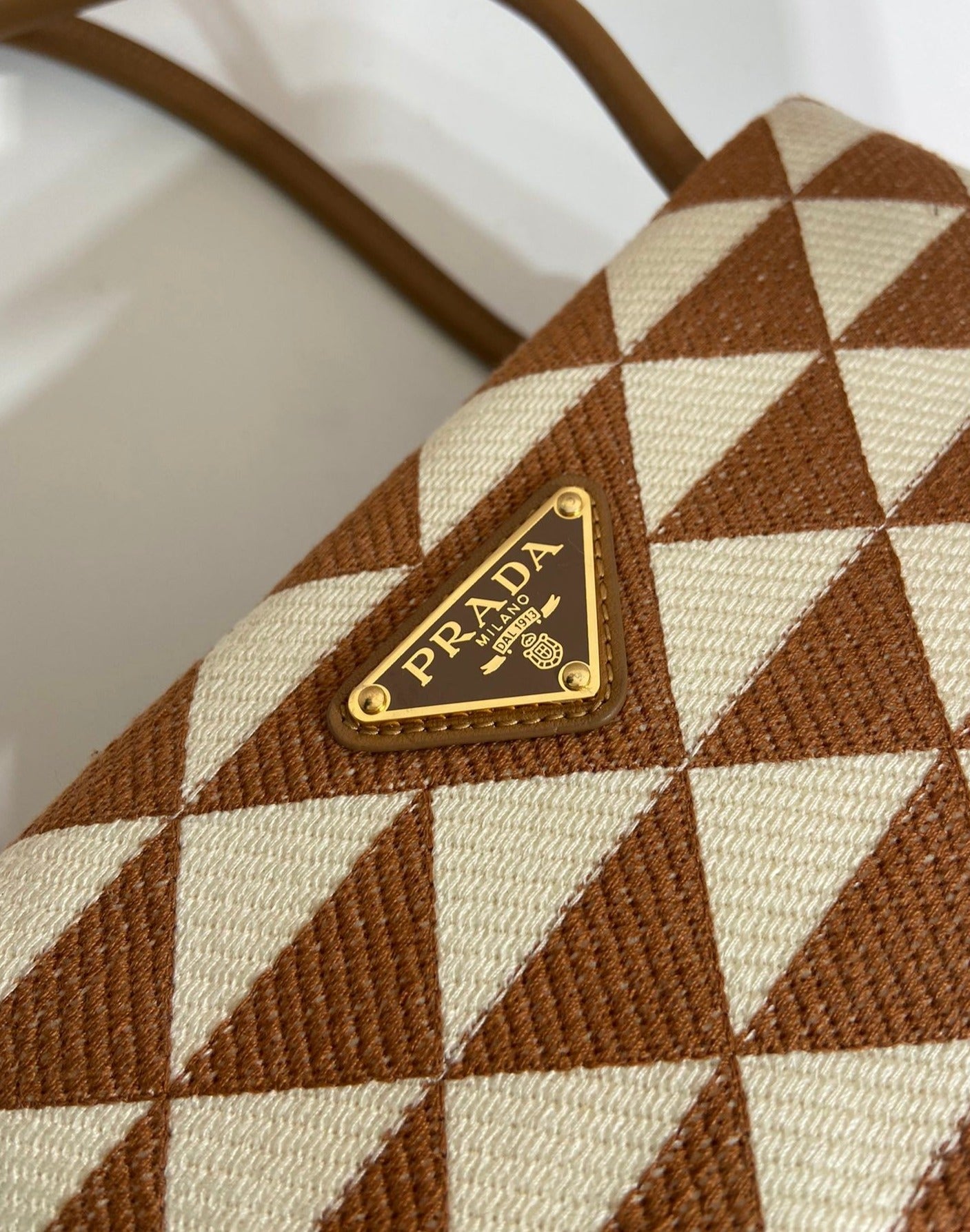 Prada Symbole Small embroidered fabric bag