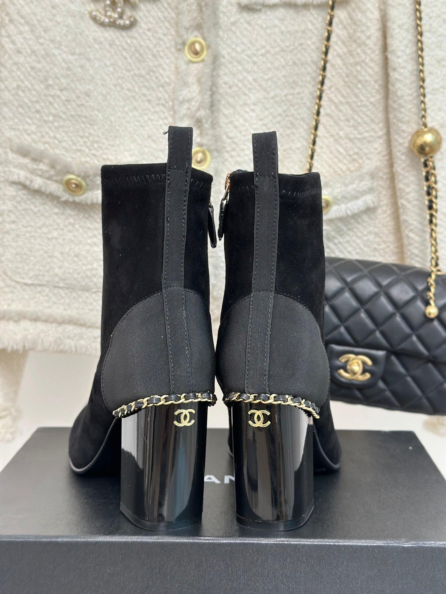 Chanel Ankle Heel Boots