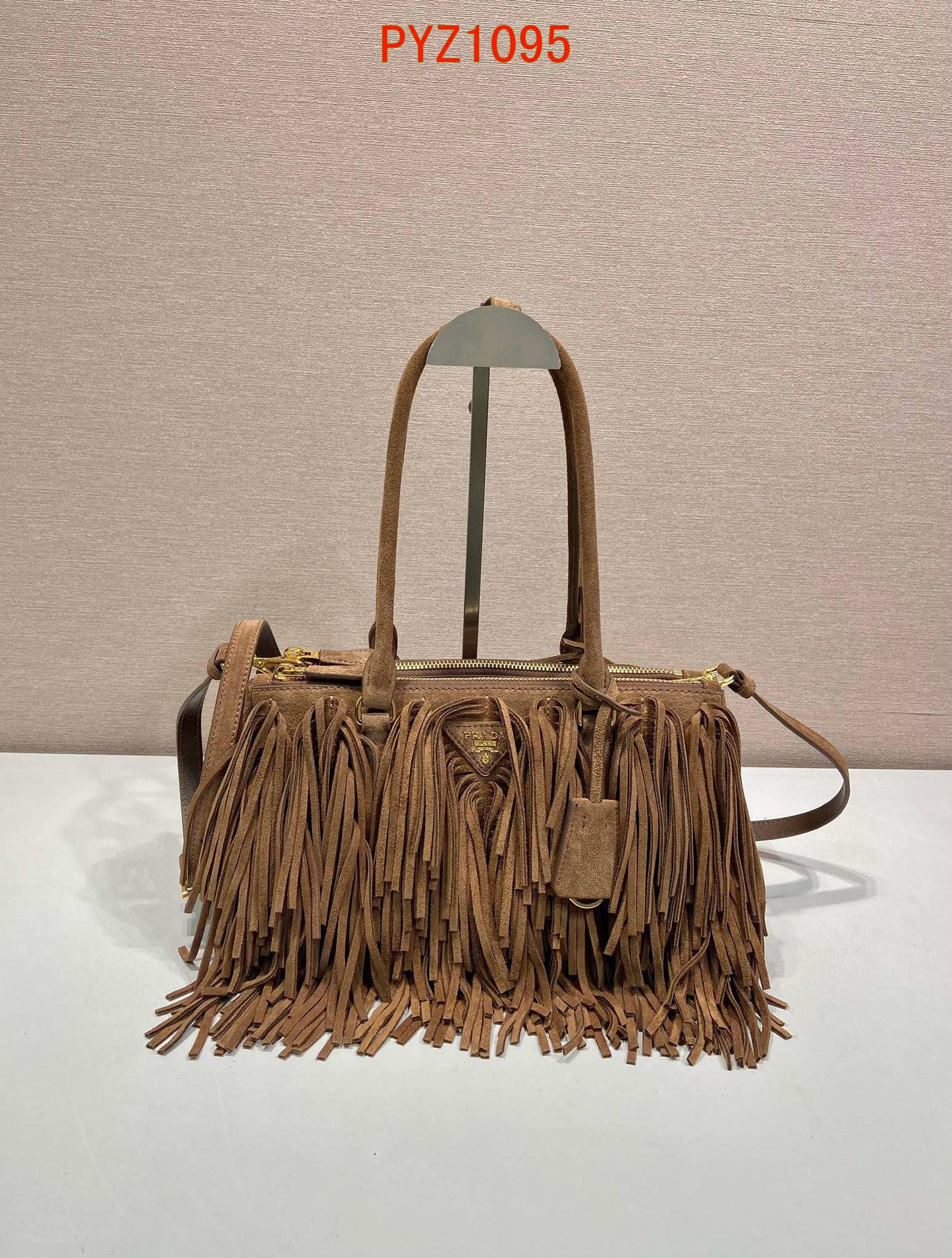 Prada Galleria medium suede bag with fringe