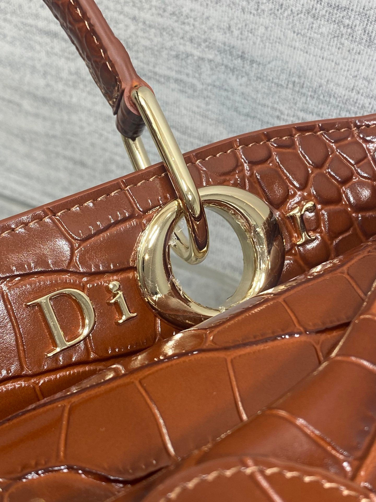 Dior Bow Tote bag Crocodile leather
