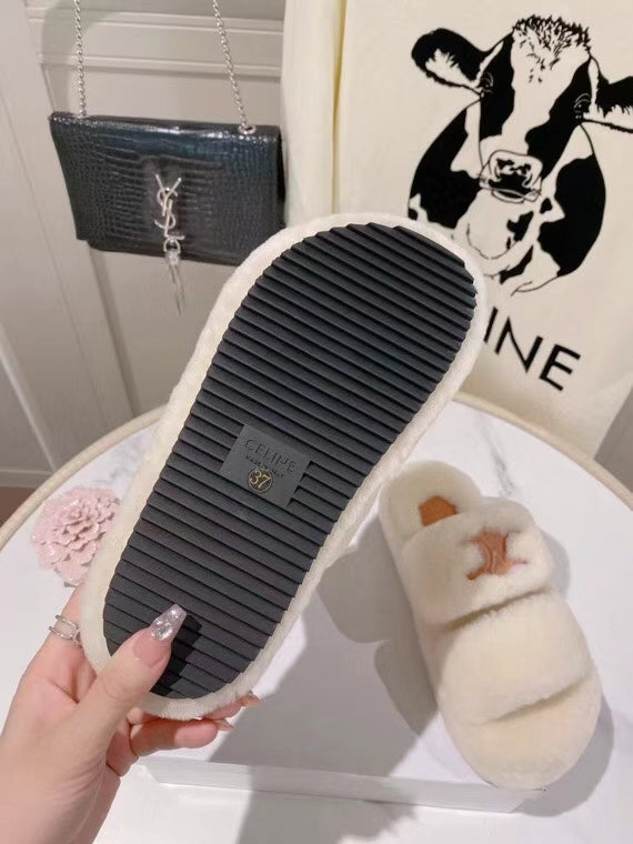Celine Fuzzy Slides