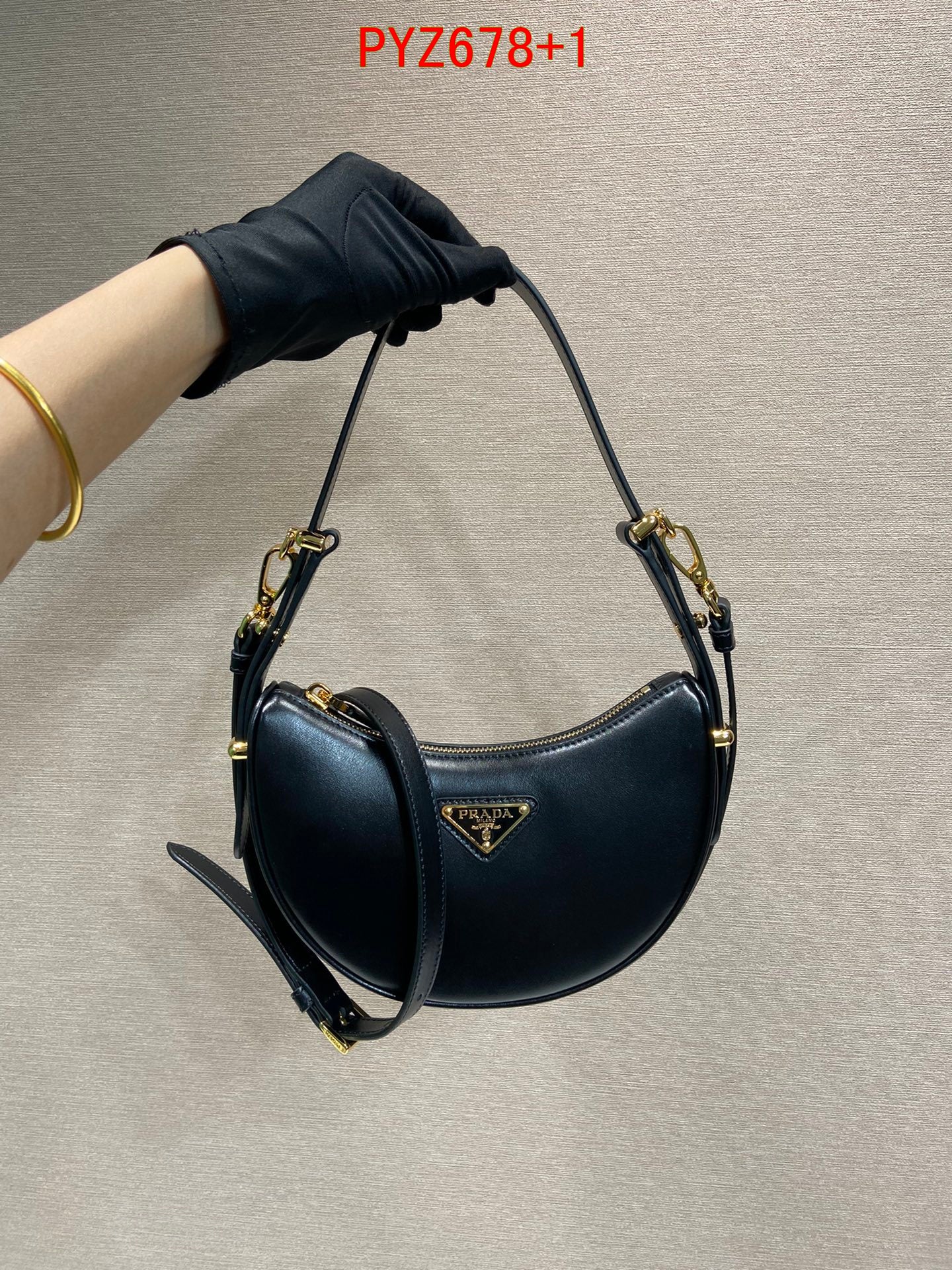 Prada Arqué leather mini shoulder bag