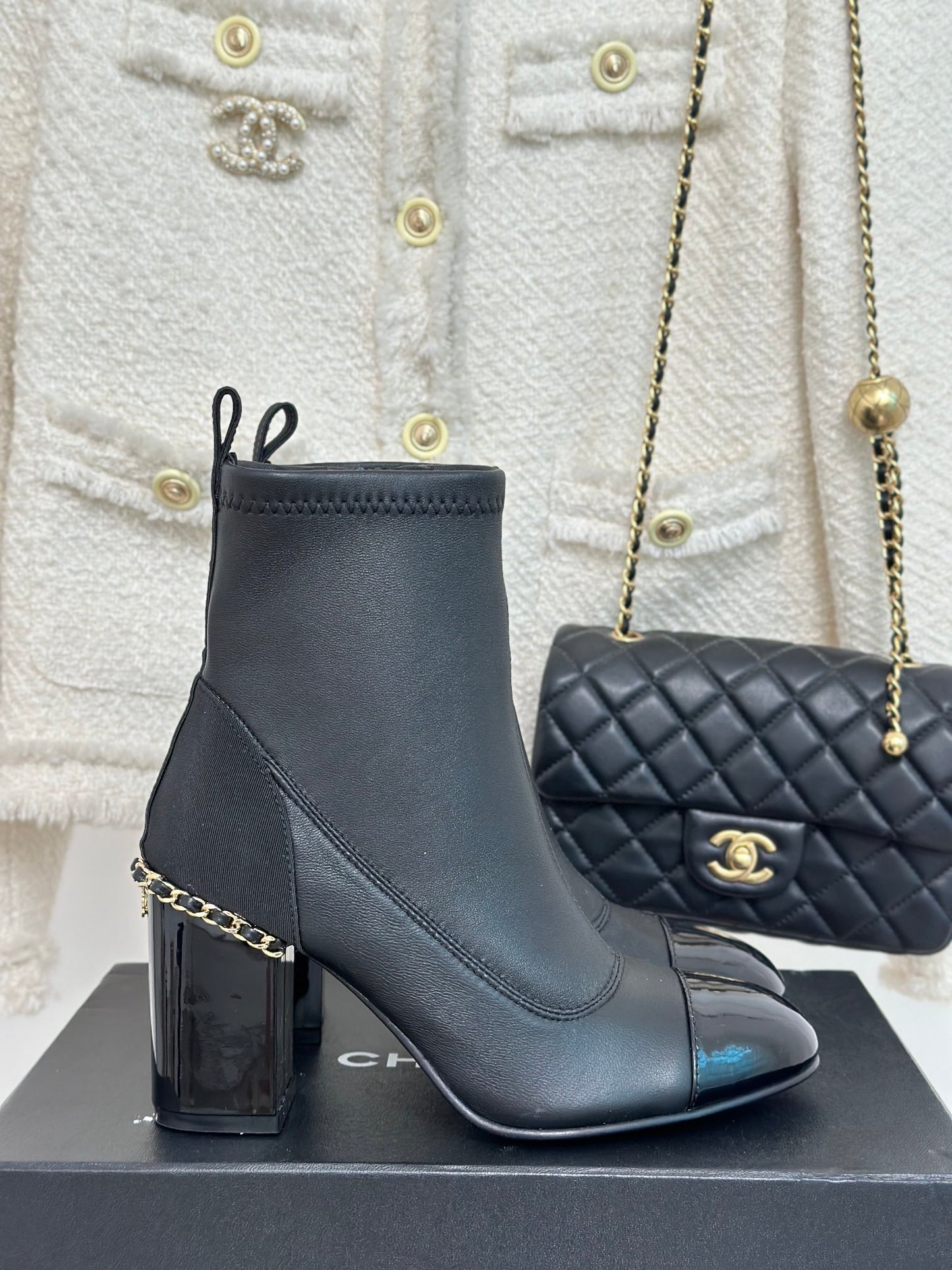 Chanel Ankle Heel Boots