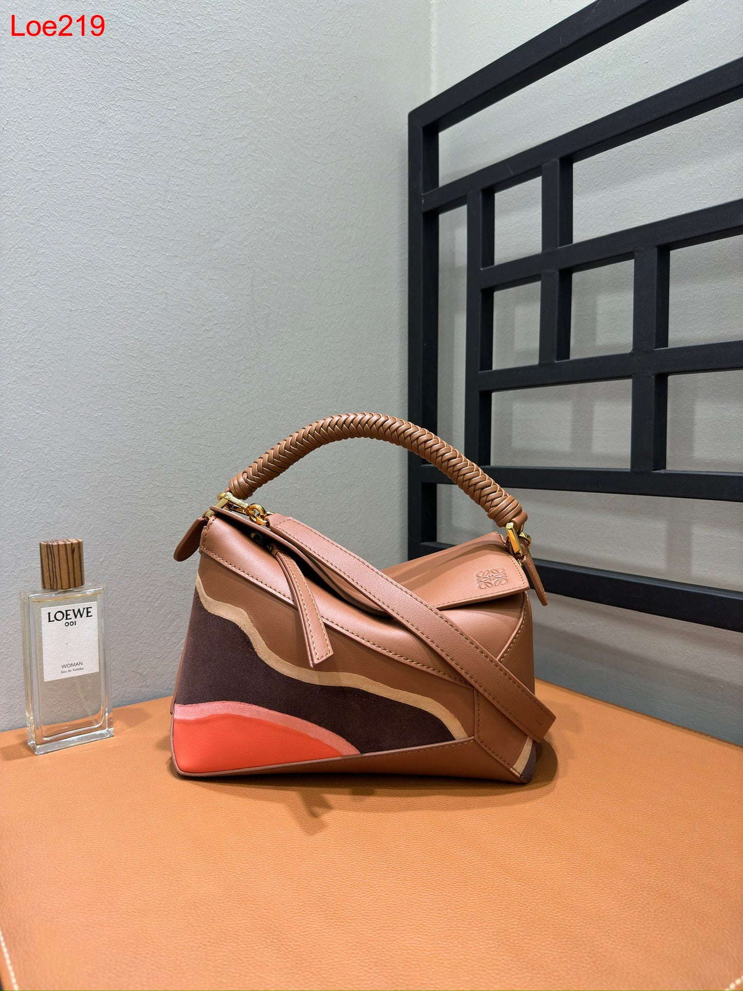 Loewe Puzzle braided-handle panelled tote bag
