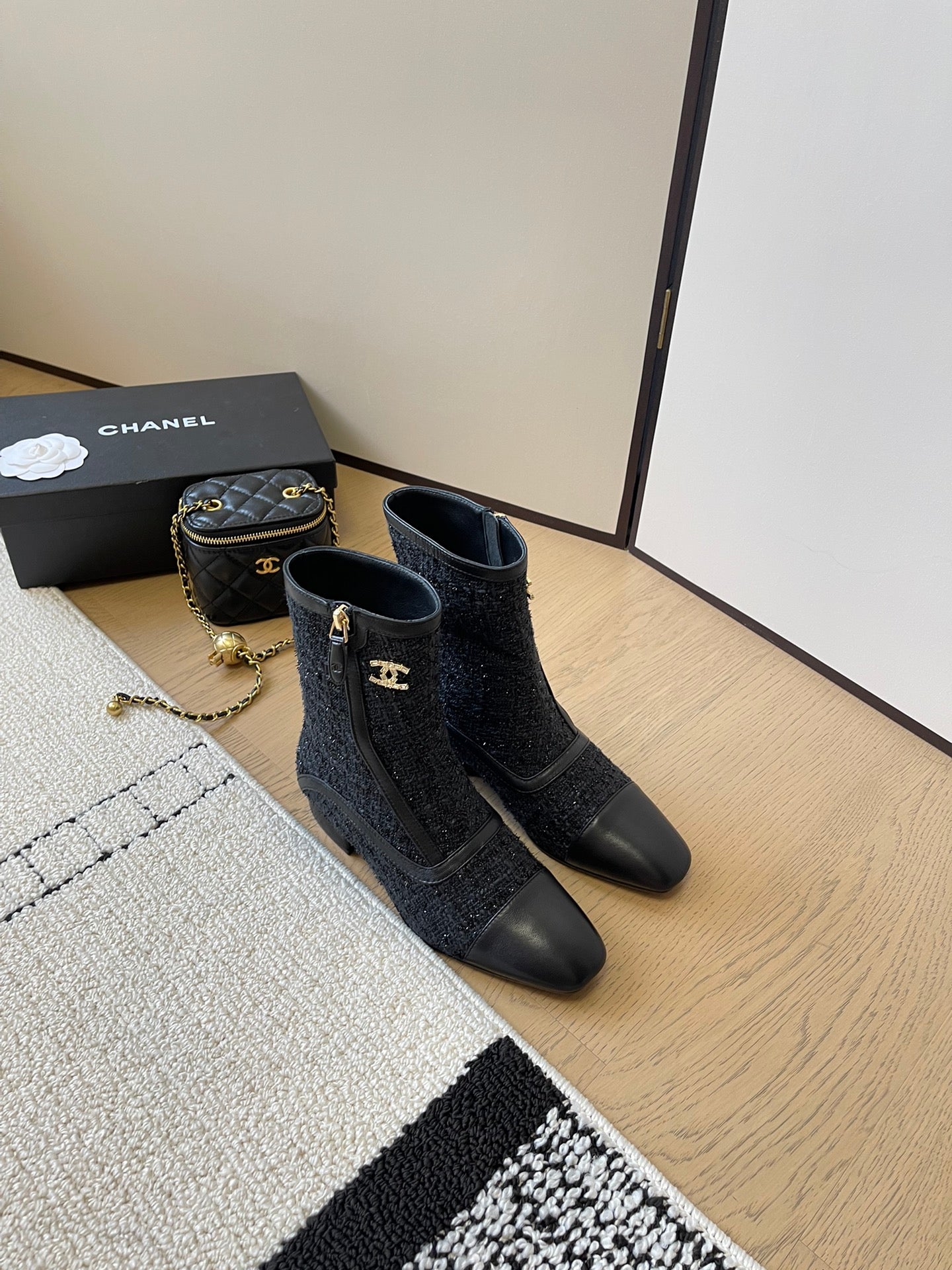Chanel Tweed Boots
