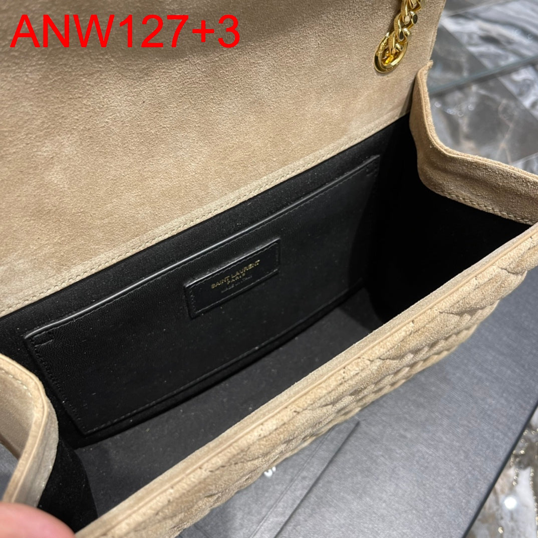 YSL Envelope Suede Medium Chain Bag