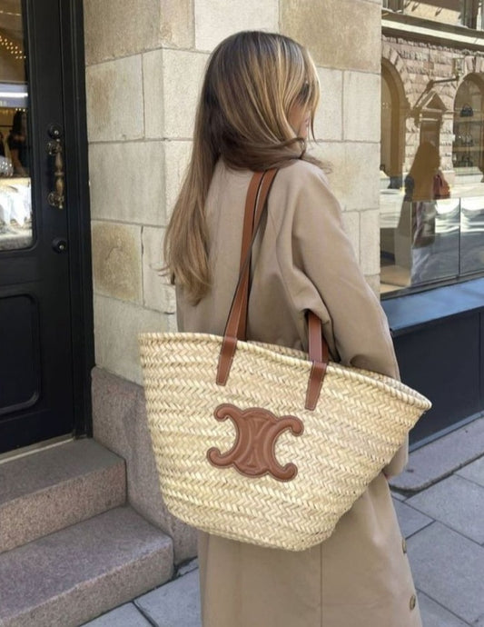 Celine Medium Straw Tote bag