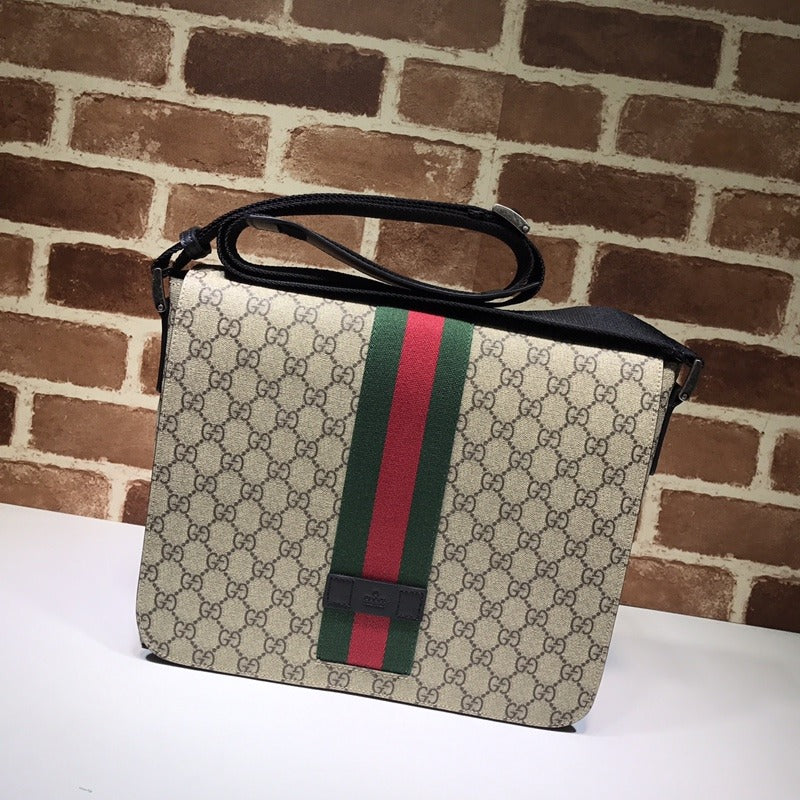 GG Supreme Monogram Web Messenger Bag