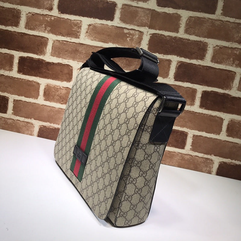 GG Supreme Monogram Web Messenger Bag