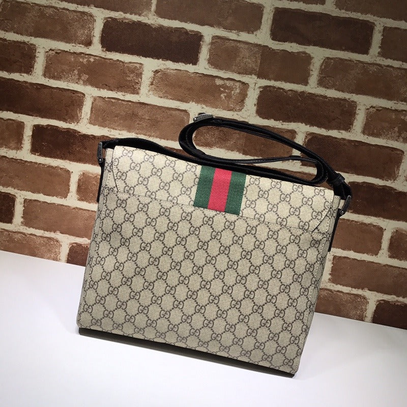 GG Supreme Monogram Web Messenger Bag