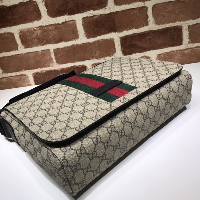 GG Supreme Monogram Web Messenger Bag