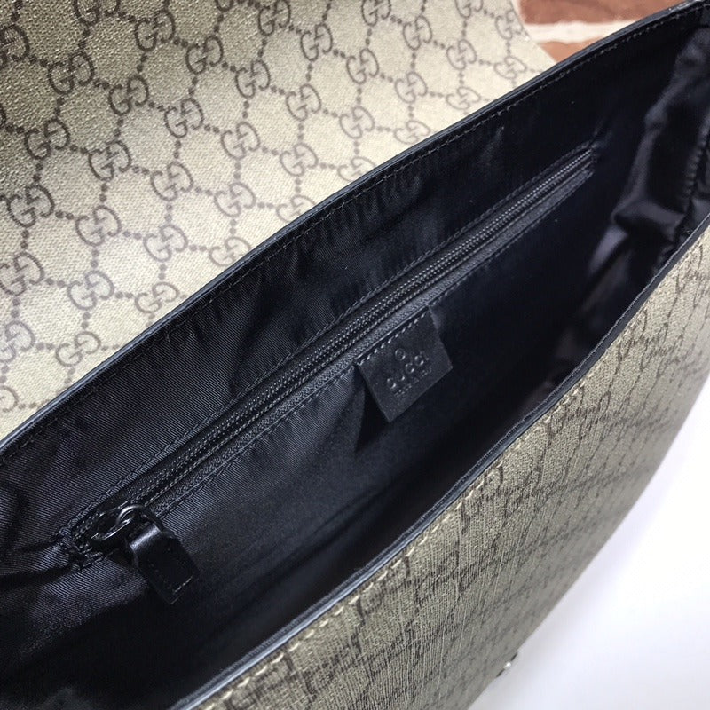 GG Supreme Monogram Web Messenger Bag