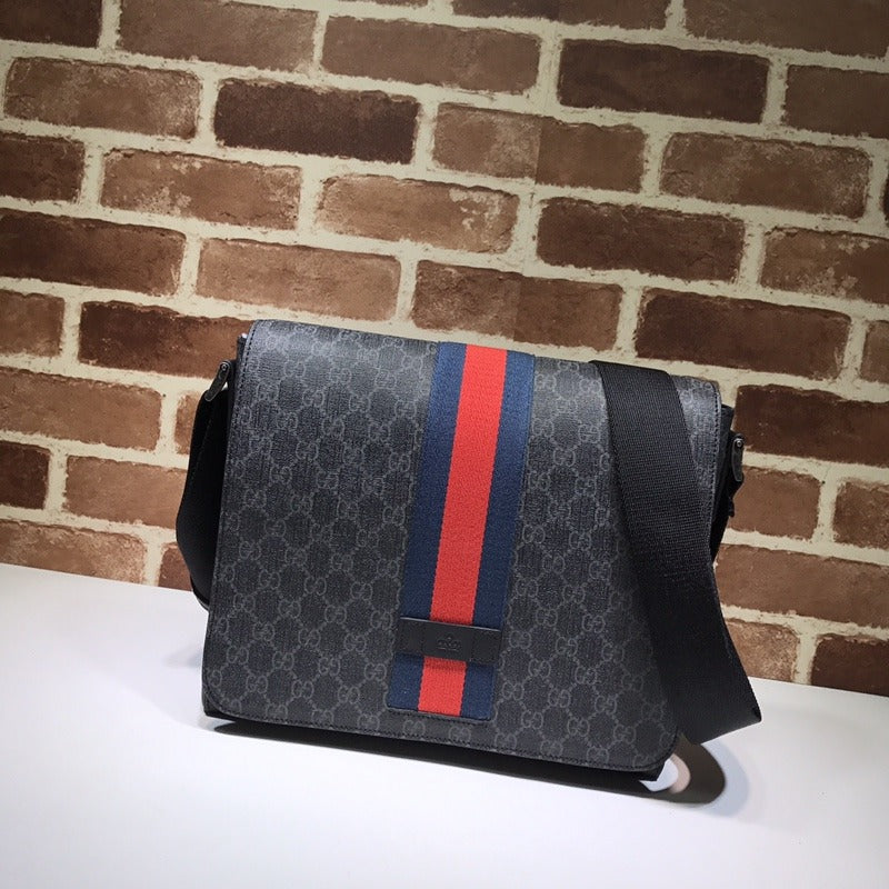 GG Supreme Monogram Web Messenger Bag