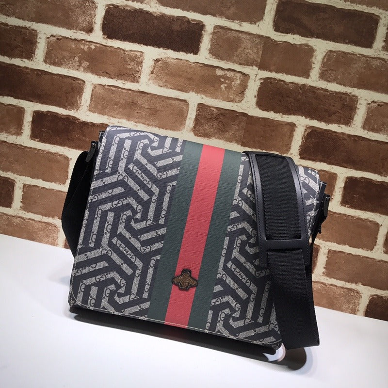 GG Supreme Monogram Web Messenger Bag