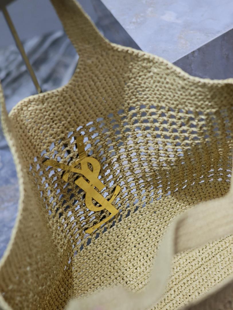 YSL Icare in Raffia bag