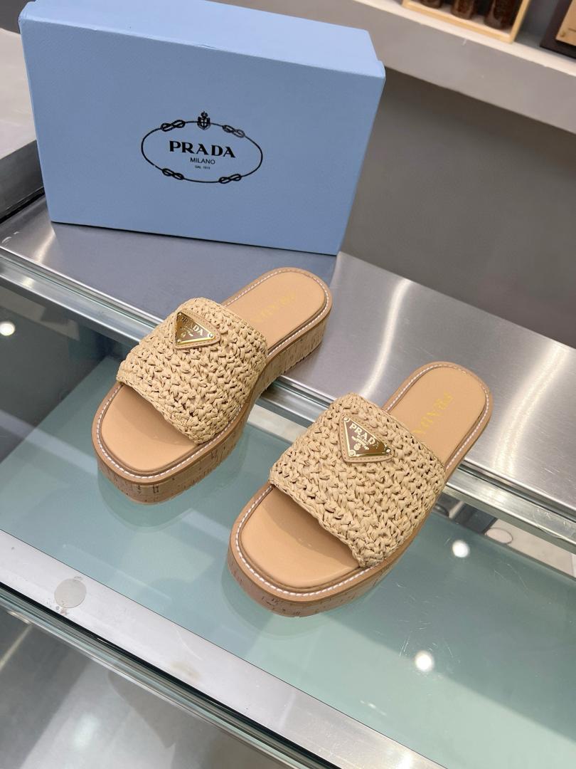 Prada Raffia Sandals
