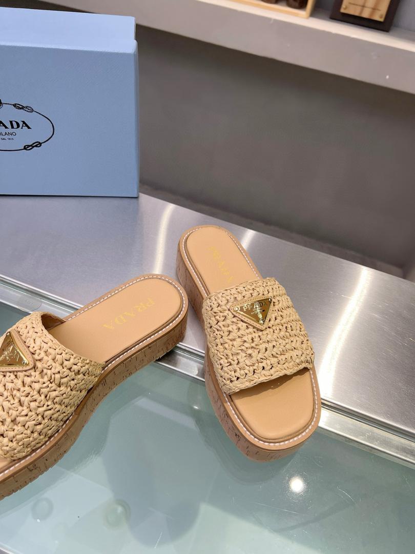 Prada Raffia Sandals