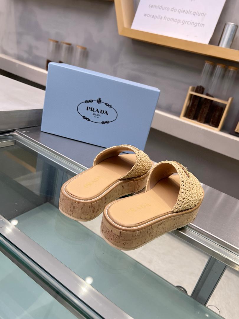 Prada Raffia Sandals