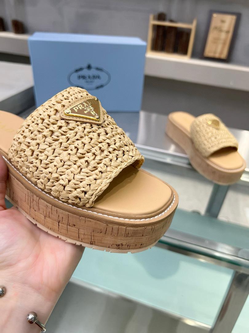 Prada Raffia Sandals