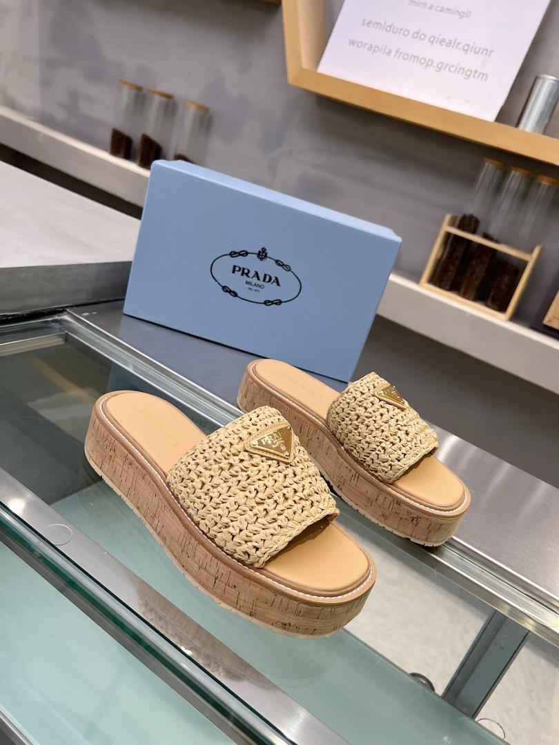 Prada Raffia Sandals