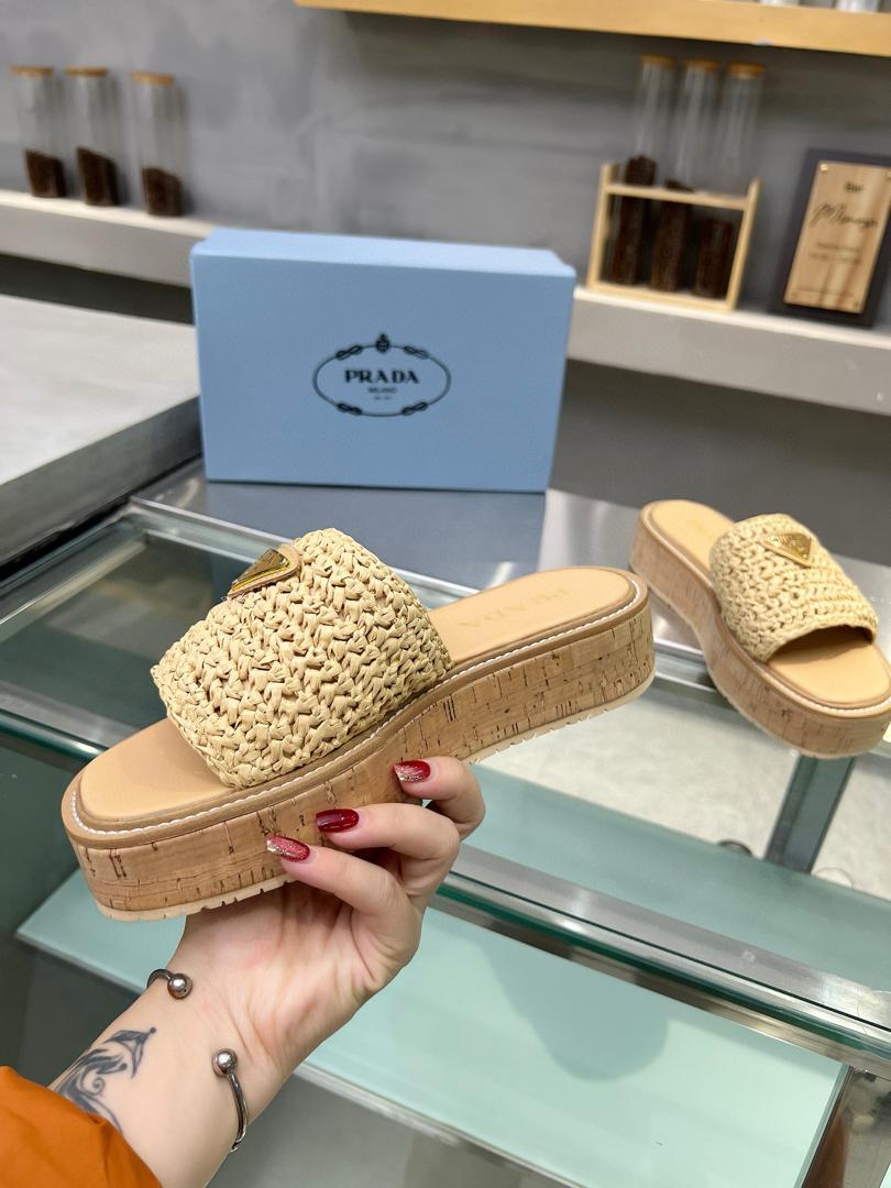 Prada Raffia Sandals