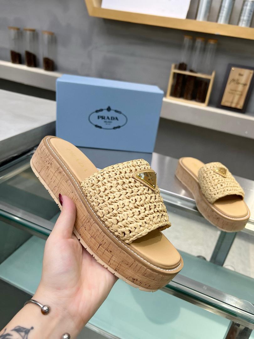 Prada Raffia Sandals